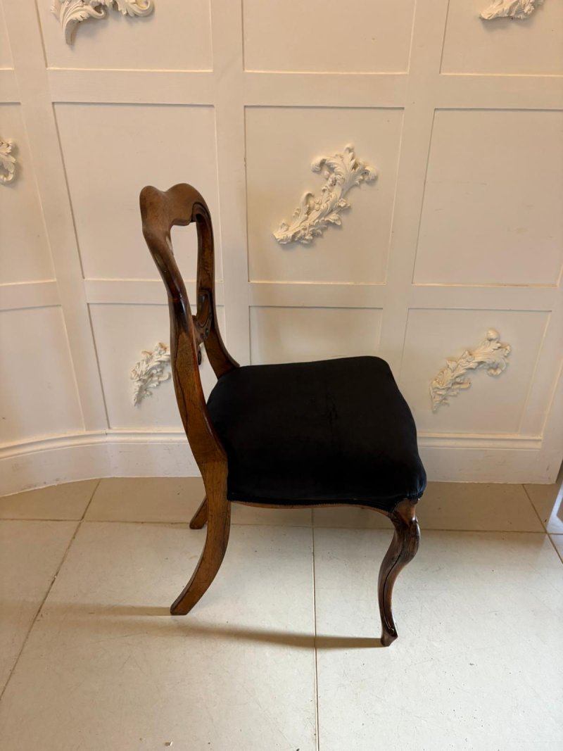 Antique Set of Six Quality Victorian Rosewood Balloon Back Dining Chairs